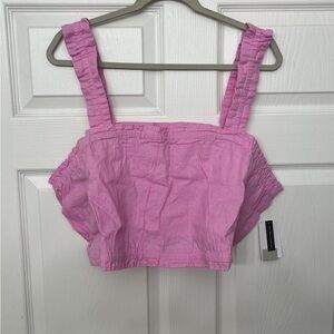 Gathered Linen Blend Crop Tank BP. Plus size 3X